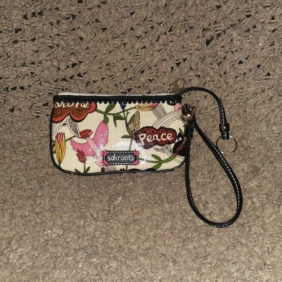 SAKROOTS-Artist Circle-PEACE WRISTLET-BLACK PEONY WALLET-TRAVEL ORGANIZER LOT - Picture 7 of 9